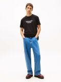 Μαύρο Κοντομάνικο T-Shirt Σε Κανονική Γραμμή Με Tonal Λογότυπο  Άνδρες