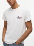 Άσπρο Slim Βαμβακερό T-Shirt Με Signature Λογότυπο  Άνδρες