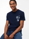 Μπλε T-Shirt Με Signature Πίσω Λογότυπο  Άνδρες
