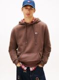 Brown Tommy Badge Terry Drawstring Hoody  Men