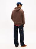 Brown Tommy Badge Terry Drawstring Hoody  Men