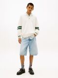 Beige 90s Tommy Badge Stripe Sleeve Polo Jumper  Men