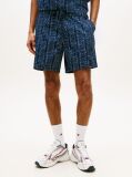 Blue Print Poplin Relaxed Bermuda Shorts  Men