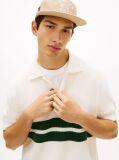 Beige Tommy Badge Regular Fit Knit Polo Shirt  Men