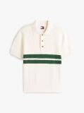 Beige Tommy Badge Regular Fit Knit Polo Shirt  Men