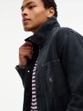 Black Corduroy Collar Oversized Canvas Overshirt  Men