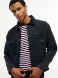 Black Corduroy Collar Oversized Canvas Overshirt  Men