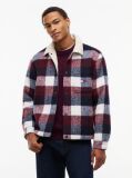 Blue Teddy Lined Brushed Flannel Oversized Shacket  Men