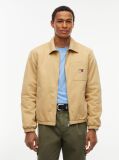 Beige Peached Twill Harrington Jacket  Men