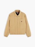Beige Peached Twill Harrington Jacket  Men