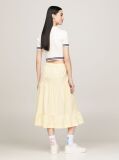 Yellow Tiered Flared Midi Skirt  Women