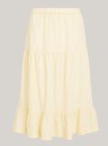 Yellow Tiered Flared Midi Skirt  Women