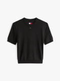 Black Flag Embroidery Short Sleeve Jumper  Women