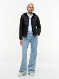 Black Slim Hooded Padded Jacket  Women
