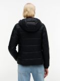Black Slim Hooded Padded Jacket  Women