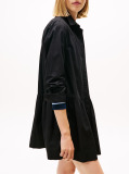 Black Poplin Mini Shirt Dress  Women