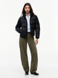Black Packable Hood Relaxed Puffer Jacket  Women