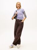 Purple Essential Slim Rib Logo T-Shirt  Women