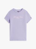 Purple Essential Slim Rib Logo T-Shirt  Women