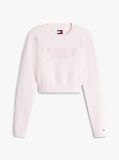 Pink Stitch Logo Chenille Slim Cropped Jumper  Women