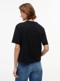 Black Boxy Badge Tee  Women
