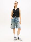 Black Linen Blend Waistcoat  Women