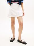Beige Broderie Anglaise Mini Skirt With Linen  Women