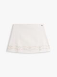 Beige Broderie Anglaise Mini Skirt With Linen  Women