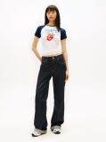 Μπεζ Slim T-Shirt Με Ραγκλάν Μανίκια Και Σχέδιο  Γυναίκες