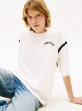 Μπεζ Oversized T-Shirt Με Κλασική Λαιμόκοψη Και Λογότυπο  Γυναίκες