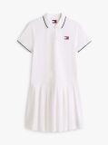 White Tommy Badge Pique Polo Dress  Women