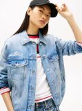 Denim Distressed Oversized Denim Trucker Jacket  Women