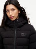 Black Slim Down Hooded Puffer Jacket  Women