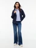 Μπλε Festive Oversized Πουκάμισο Cropped  Γυναίκες
