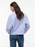 Μπλε Festive Oversized Πουκάμισο Cropped  Γυναίκες