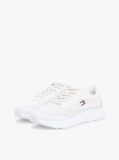 White Jacquard Knit Logo Trainers  Men