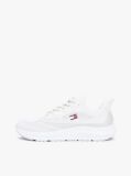 White Jacquard Knit Logo Trainers  Men
