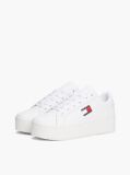 Άσπρο Sneakers Platforms Με Δέρμα Και Λογότυπο  Γυναίκες