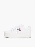 Άσπρο Sneakers Platforms Με Δέρμα Και Λογότυπο  Γυναίκες