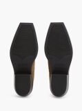 Khaki Suede Tonal Plaque Western Boots  Women