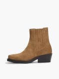 Khaki Suede Tonal Plaque Western Boots  Women