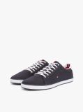 Blue Canvas Lace Up Trainers  Men
