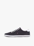 Blue Canvas Lace Up Trainers  Men