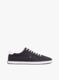 Blue Canvas Lace Up Trainers  Men