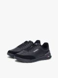 Μαύρο Δερμάτινα Ρετρό Sneakers Με Μίξη Υφών  Άνδρες