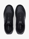 Μαύρο Δερμάτινα Ρετρό Sneakers Με Μίξη Υφών  Άνδρες
