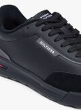 Μαύρο Δερμάτινα Ρετρό Sneakers Με Μίξη Υφών  Άνδρες