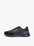 Μαύρο Δερμάτινα Ρετρό Sneakers Με Μίξη Υφών  Άνδρες