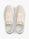 Beige Ventilation Detail Leather Court Trainers  Men