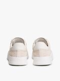 Beige Ventilation Detail Leather Court Trainers  Men